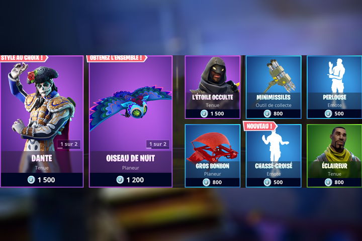 Boutique Fortnite 3 novembre